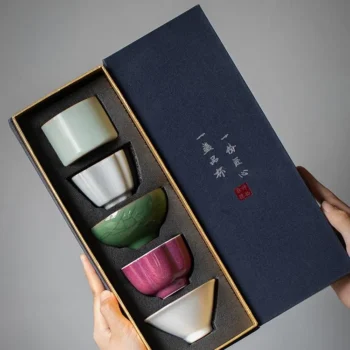 Five Great Kilns Tea Cup Set – Exquisite Chinese Ceramic Masterpieces