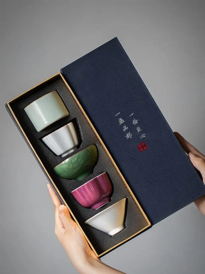 Five Great Kilns Tea Cup Set – Exquisite Chinese Ceramic Masterpieces