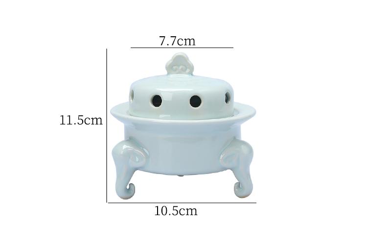Ceramic Celadon Incense Burner with Elephant-Shaped Legs Details 6 | Heazz Ceramic Celadon Incense Burner with Elephant-Shaped Legs Details 6