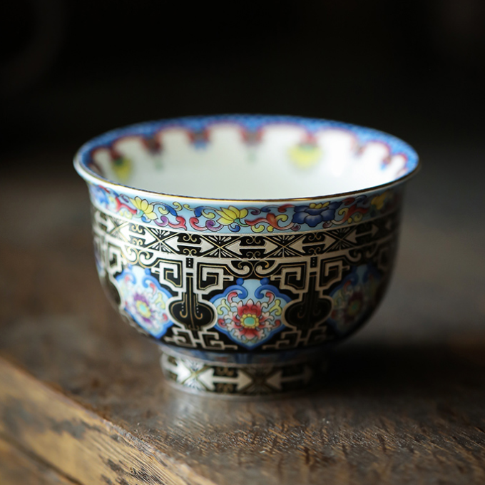 Exquisite Ming-Style Imperial Cloisonné Enamel Tea Bowl