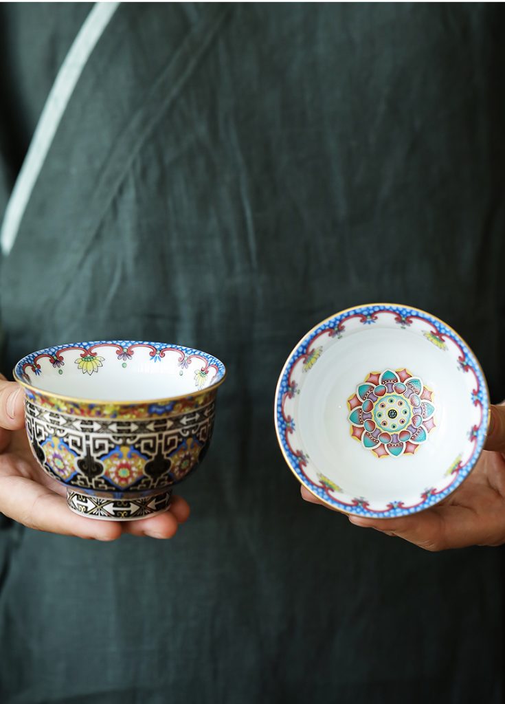 Exquisite Ming-Style Imperial Cloisonné Enamel Tea Bowl