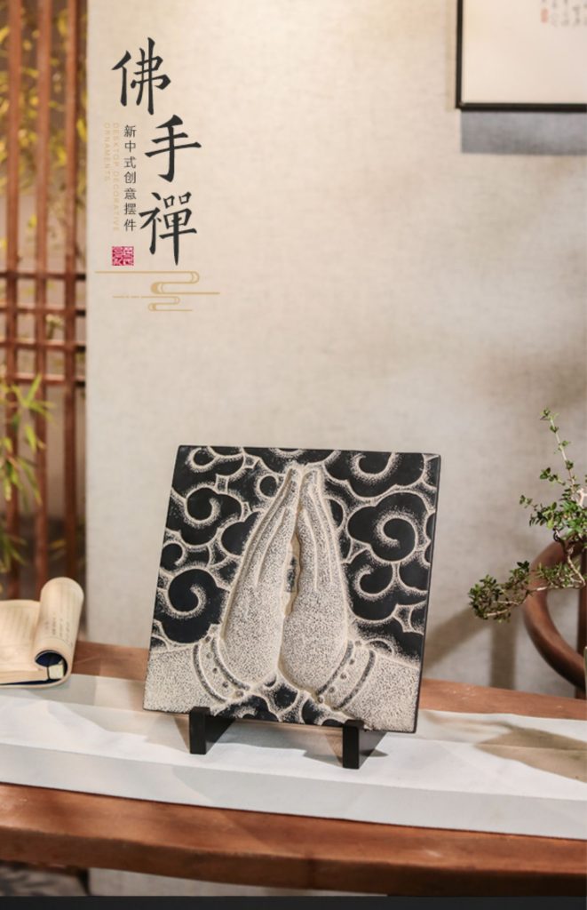 Buddha Praying Hands Sculpture - Feng Shui Blessing Decor