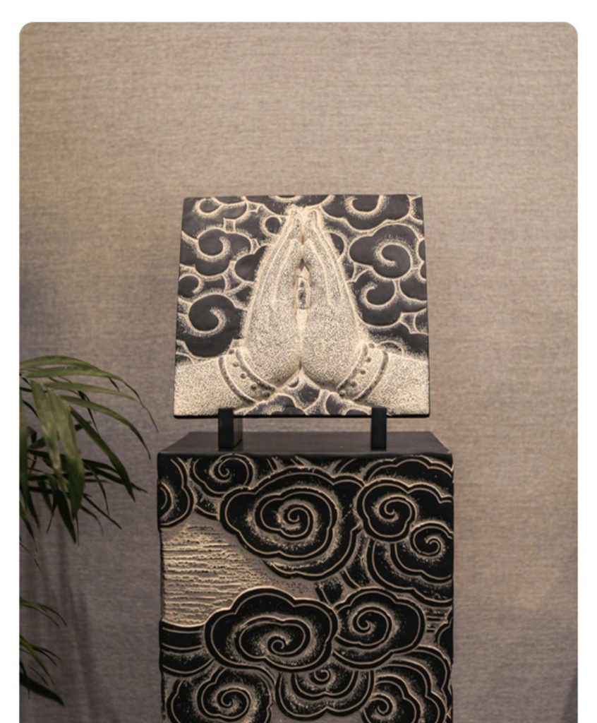 Buddha Praying Hands Sculpture - Feng Shui Blessing Decor