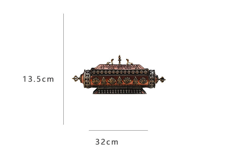 Antique Copper Tibetan Incense Burner Size
