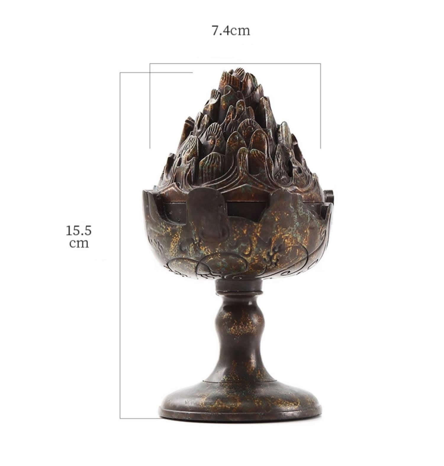Museum Replicate Bronze Mountain Boshan Incense Burner Size