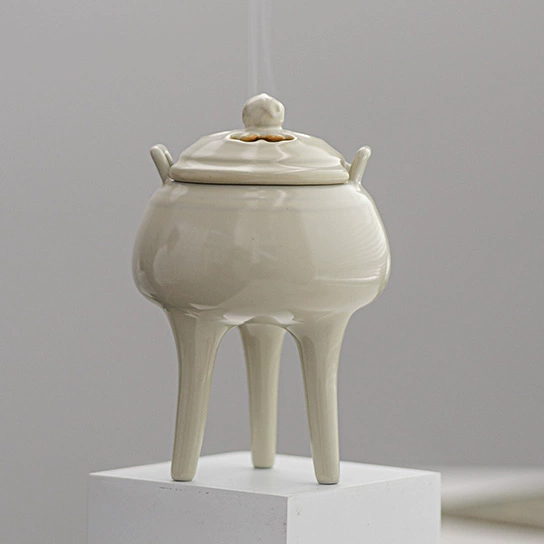 Vintage Three-Legged Ceramic Incense Burner