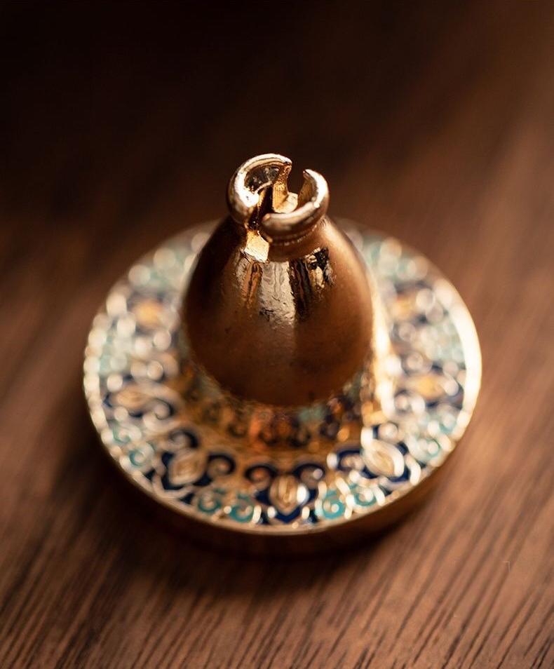 Cloisonné Brass Incense Burner with Elegant Floral Motifs