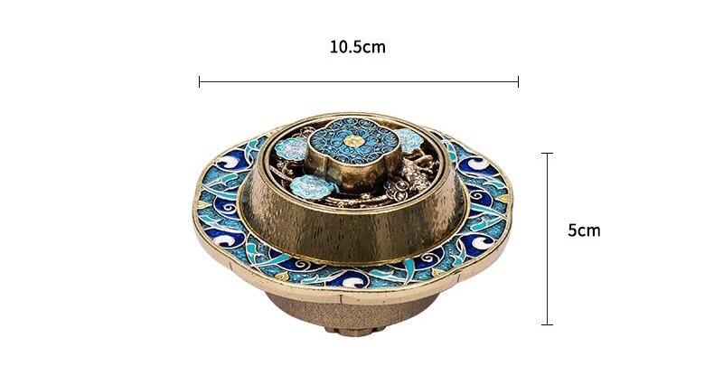 Cloisonné Brass Incense Burner with Elegant Floral Motifs size