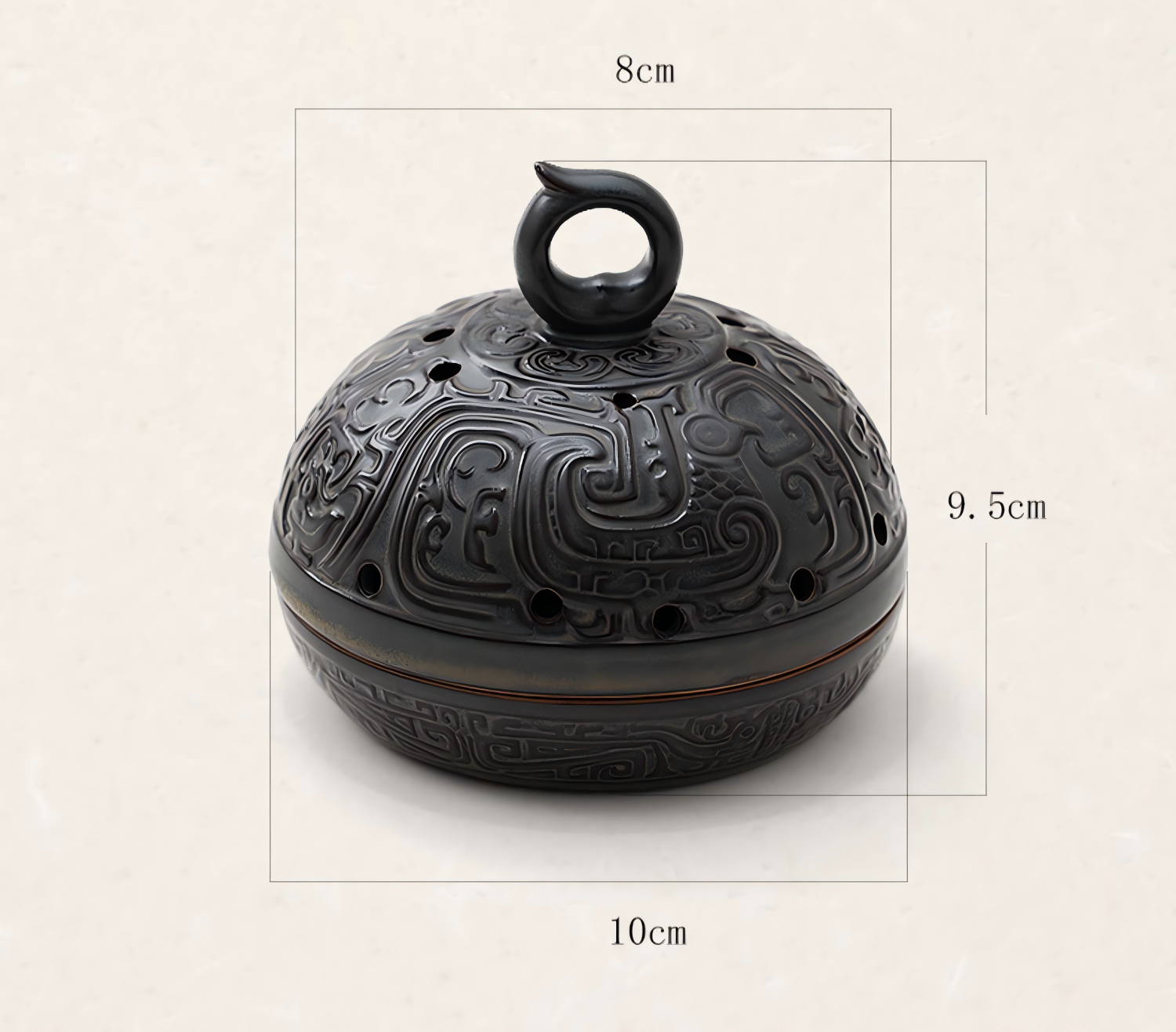 Han Dynasty-inspired incense burner size