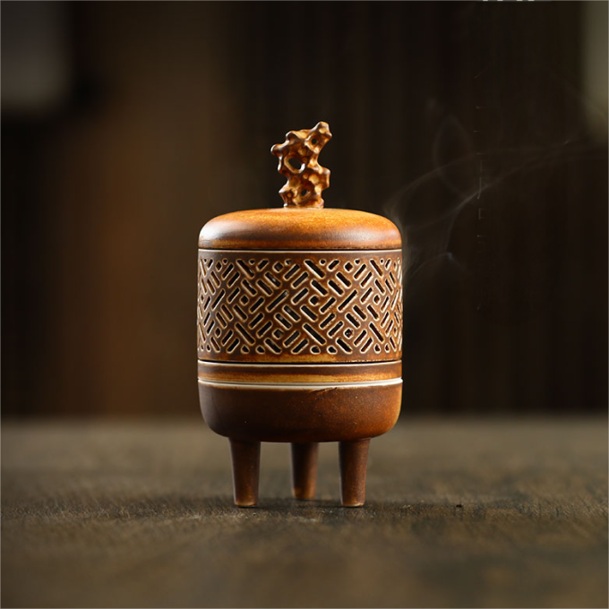 Zen-Inspired Chinese Ceramic Incense Burner
