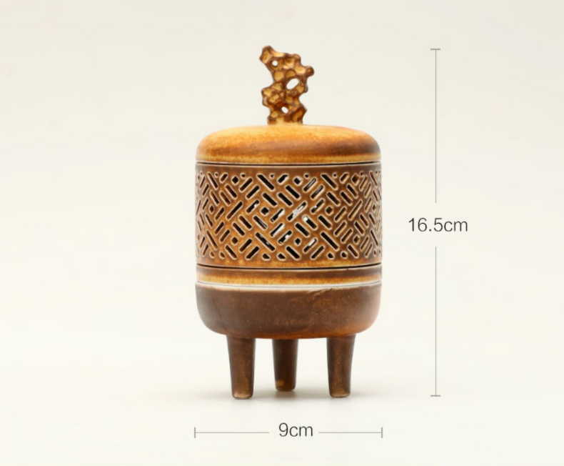 Zen-Inspired Chinese Ceramic Incense Burner