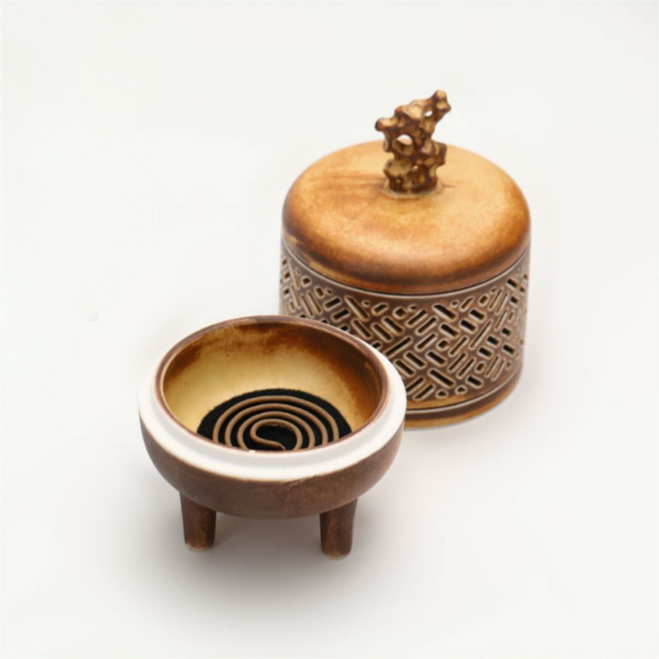 Zen-Inspired Chinese Ceramic Incense Burner