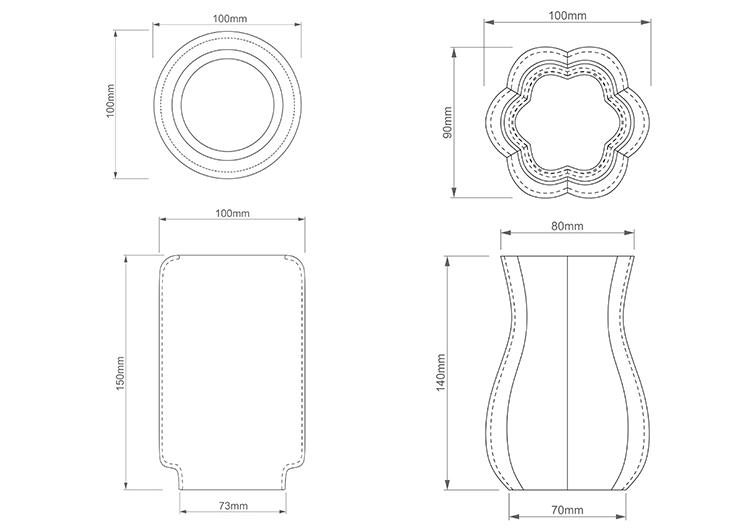 Chinese-Style Amber Glass Candle Holder with Wood Base size