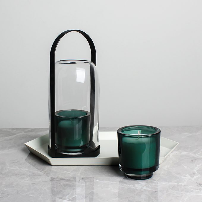 Neo-Chinese Style Glass Candle Lantern