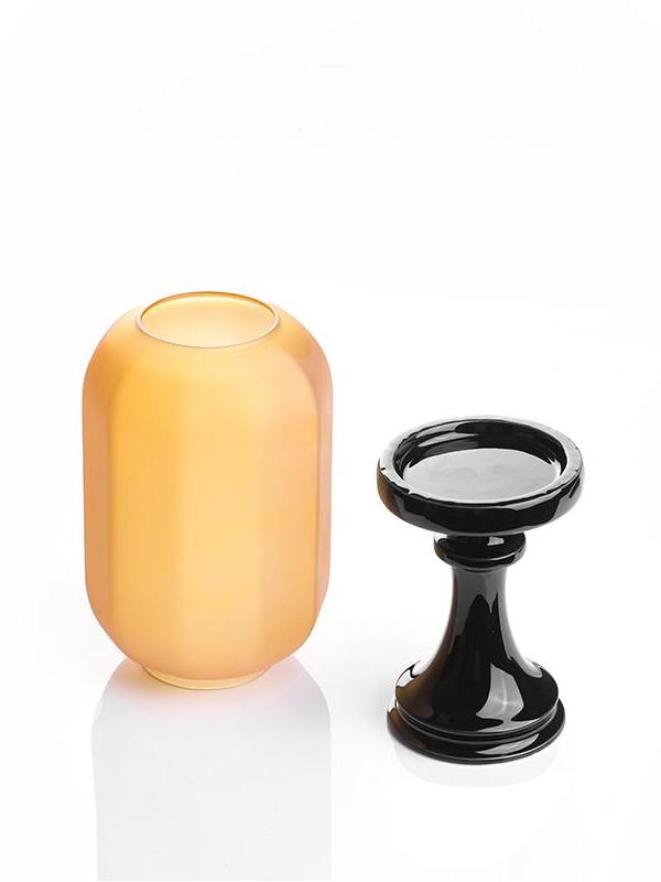 Oriental Amber Glass Tealight Holder Lamp