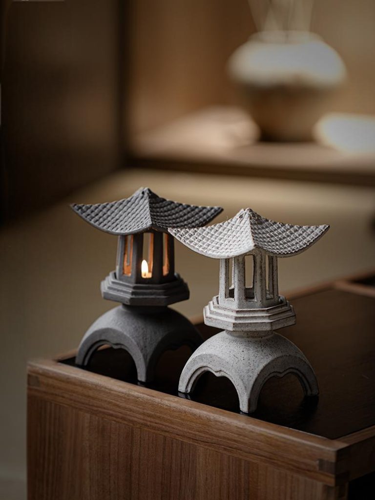 Pagoda-inspired Ceramic Tealight Candle Holder