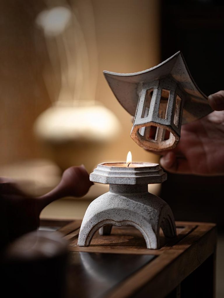 Pagoda-inspired Ceramic Tealight Candle Holder