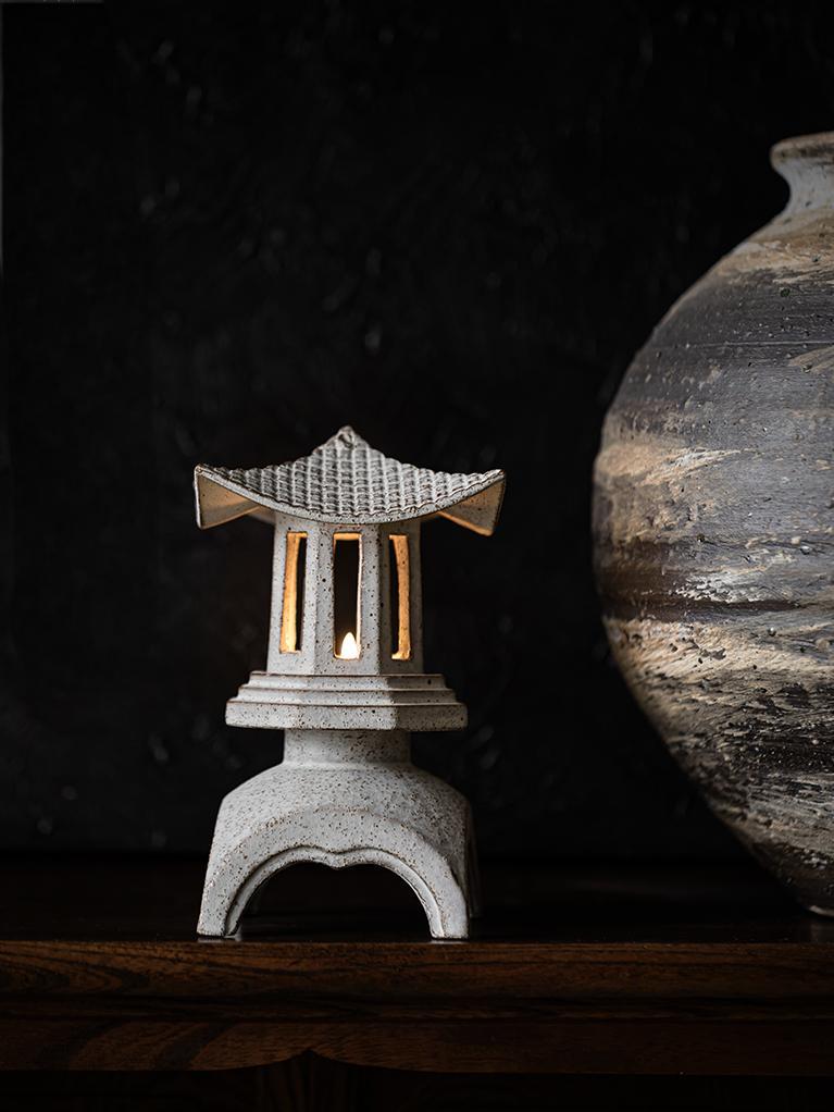 Pagoda-inspired Ceramic Tealight Candle Holder