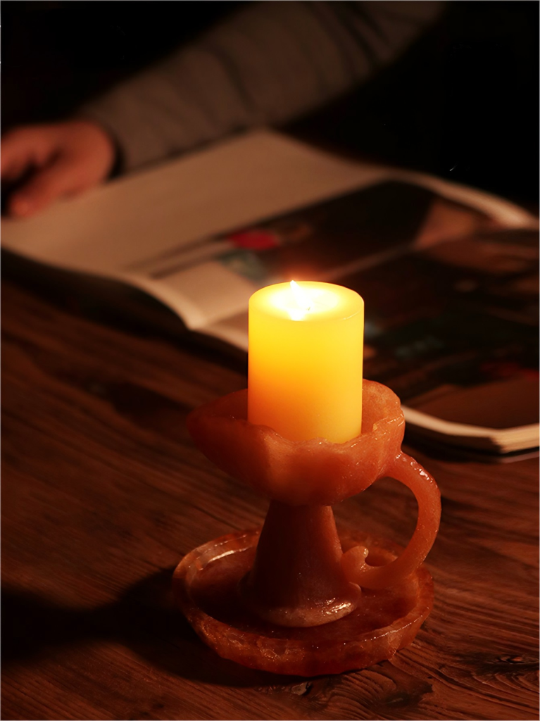 Pink Liuli Glass Candle Holder Gift Set