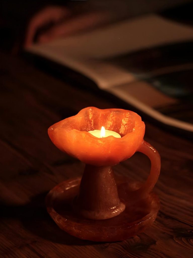 Pink Liuli Glass Candle Holder Gift Set