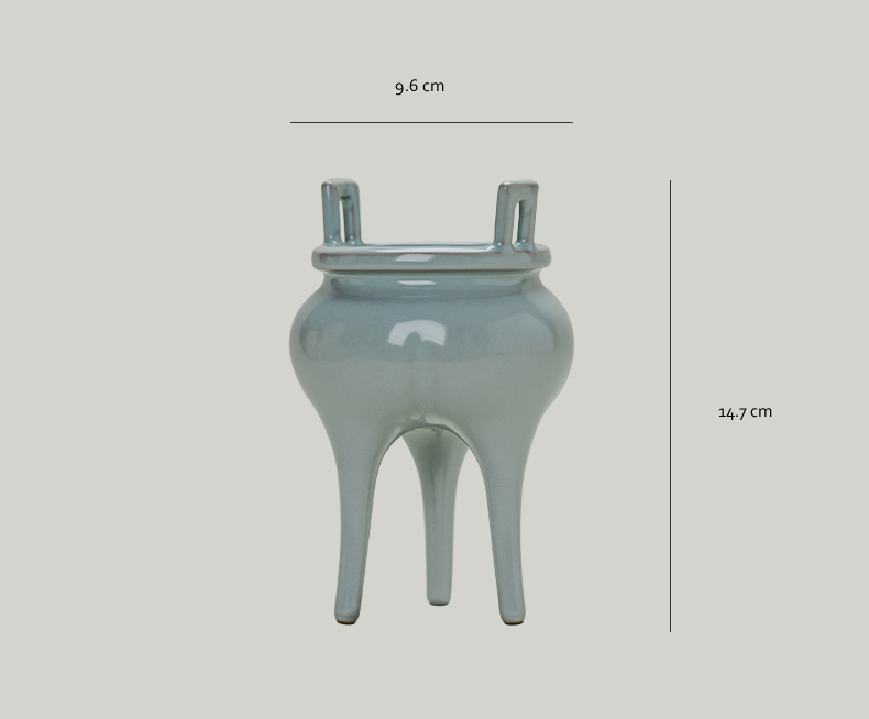 Ru Kiln Ceramic Tripod Incense Burner with Gift Box