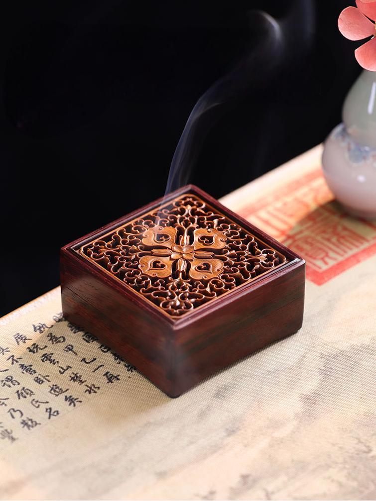 Traditional Wooden Incense Burner Antique Chinese Design