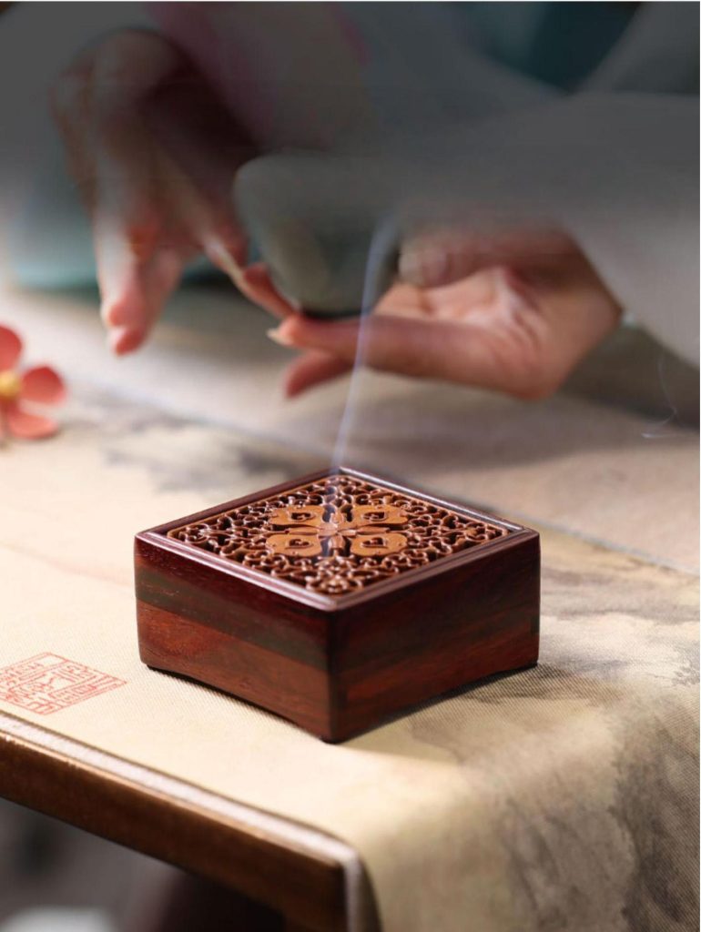Traditional Wooden Incense Burner Antique Chinese Design