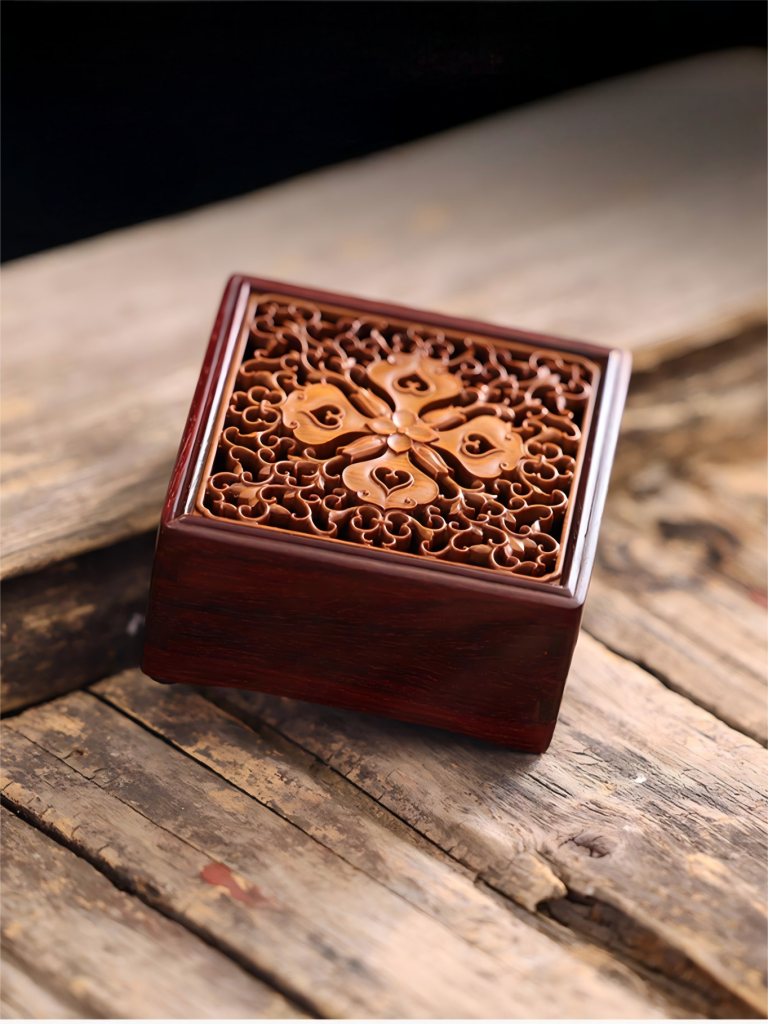 Traditional Wooden Incense Burner Antique Chinese Design