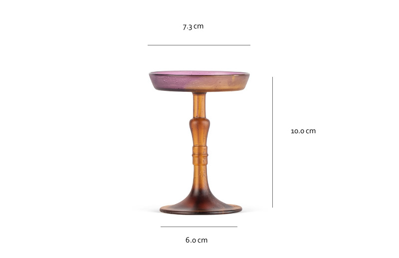 Amber & Purple Liuli Glass Candle Stand for Elegant Décor
