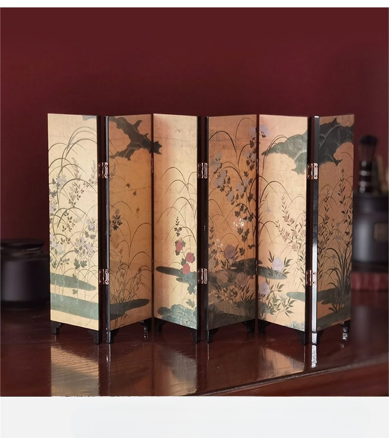Chinese Decorative Mini Folding Screen Double-Sided