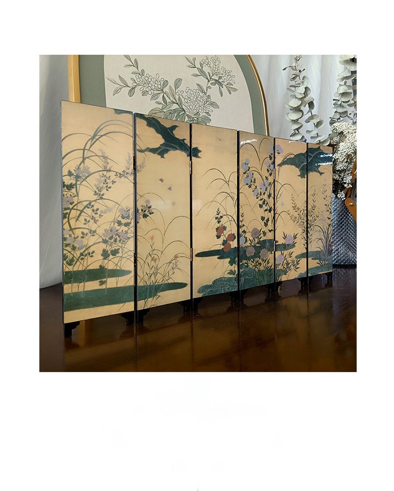Chinese Decorative Mini Folding Screen Double-Sided