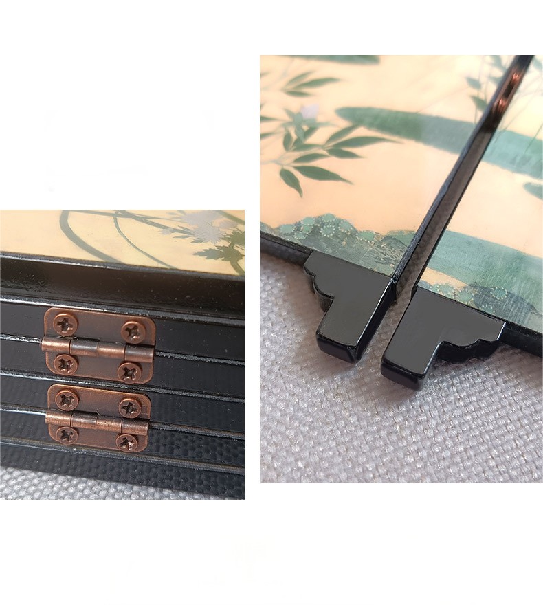 Chinese Decorative Mini Folding Screen Double-Sided