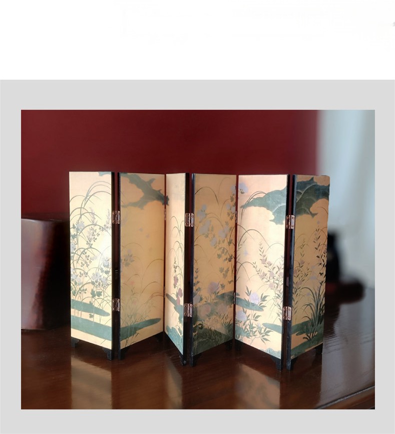 Chinese Decorative Mini Folding Screen Double-Sided