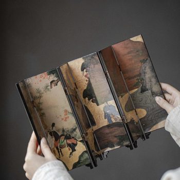 Chinese Decorative Mini Folding Screen Double-Sided