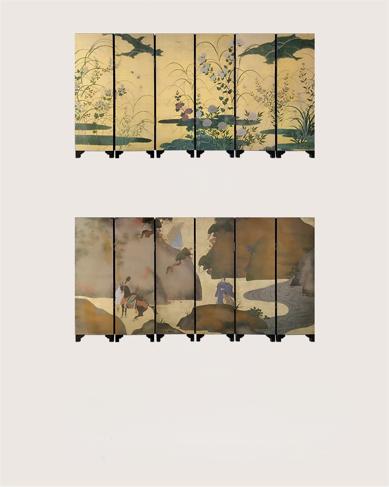 Chinese Decorative Mini Folding Screen Double-Sided
