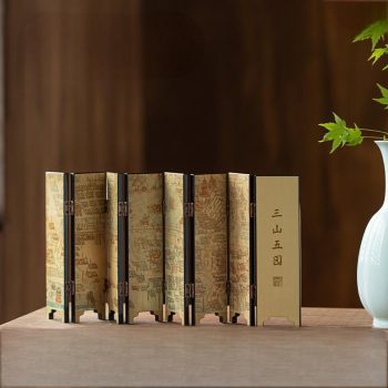 Desktop Folding Screen Featuring Chinese Imperial Garden Art