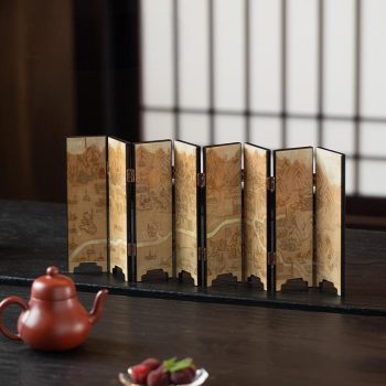 Desktop Folding Screen Featuring Chinese Imperial Garden Art