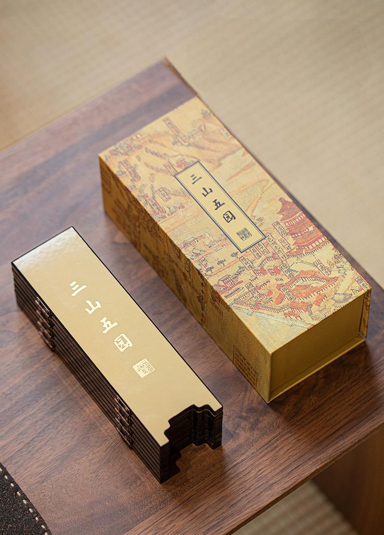 Desktop Folding Screen Featuring Chinese Imperial Garden Art