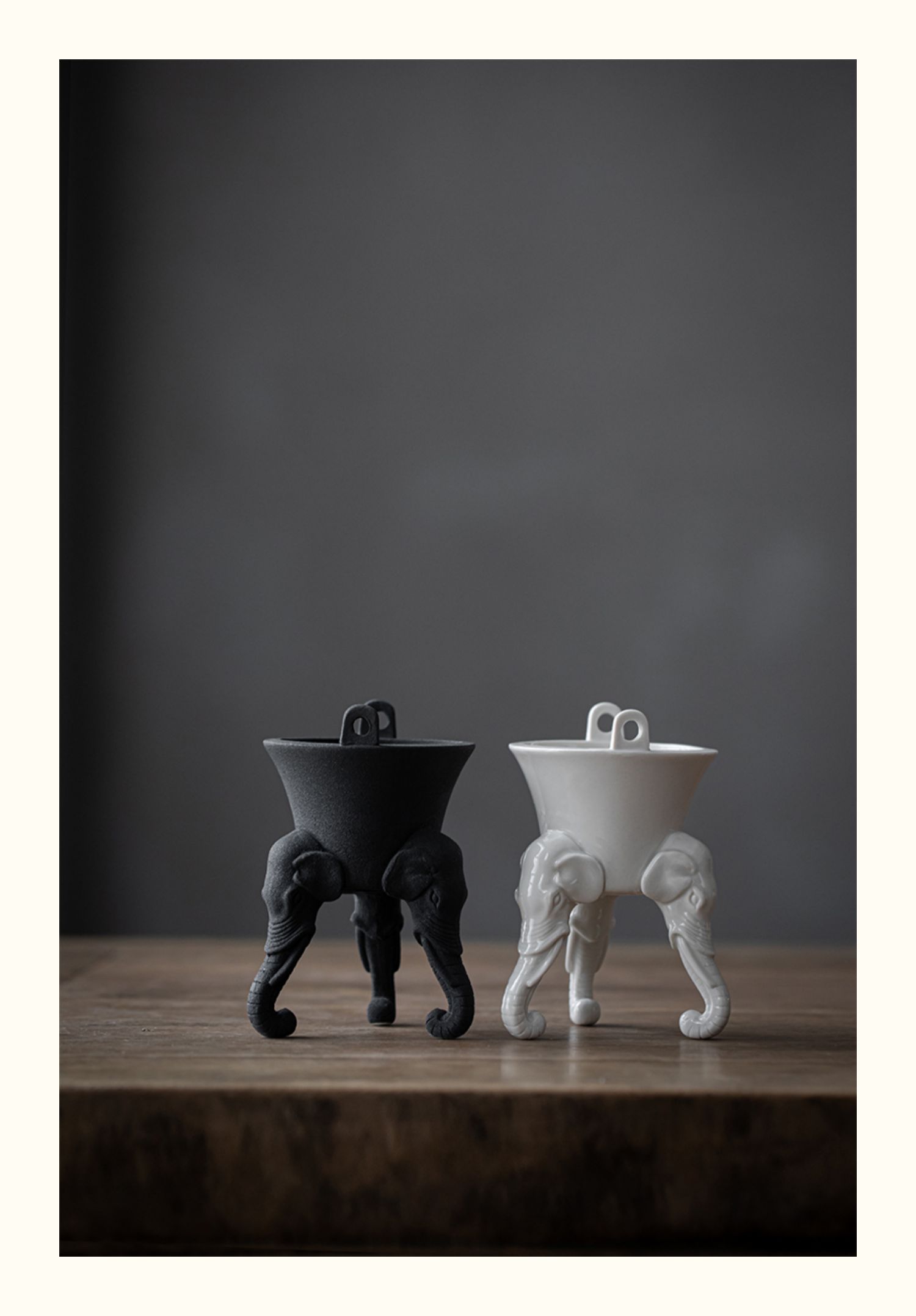 Multi-Use Elephant Heads Ceramic Incense Burner