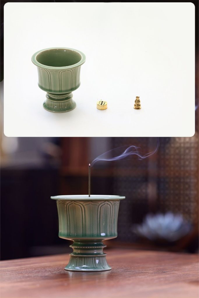 Song-Style Handcrafted Incense Burner in Jade Green