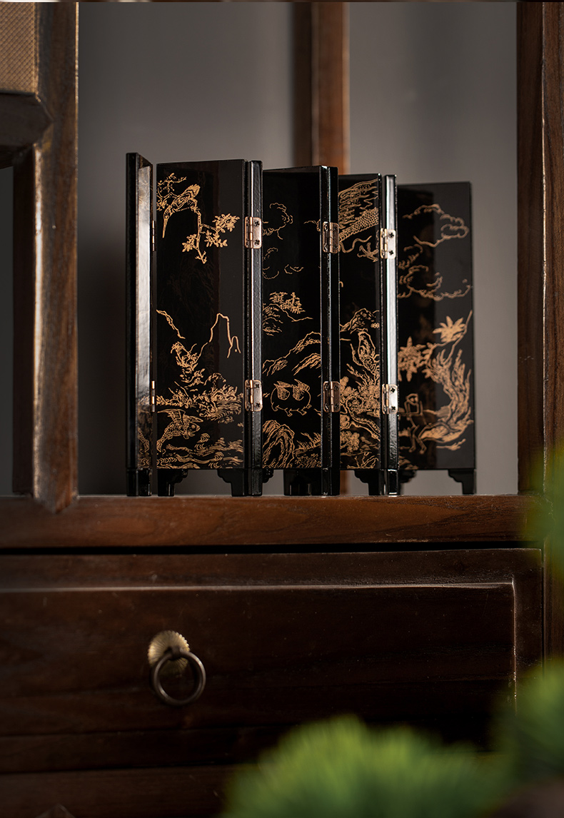 Mythical Mini Folding Screen Decor Inspired by Shanhai Jing