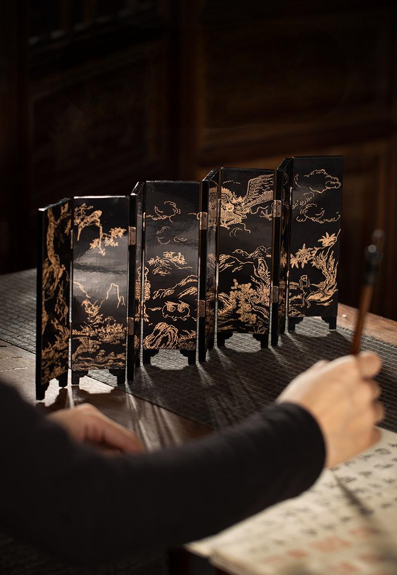 Mythical Mini Folding Screen Decor Inspired by Shanhai Jing