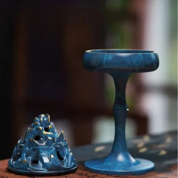Blue Brass Boshan Lu Incense Burner Traditional Chinese Elegance