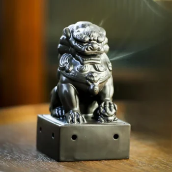 Chinese Guardian Lion Incense Holder Vintage-style Table Decor