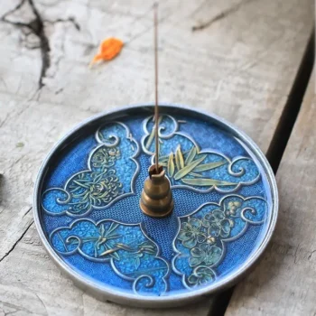 Cloisonné Enamel Incense Tray Holder, Inspired by Four-Gentlemen