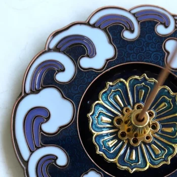 Cloisonné Ocean Wave Incense Stick Holder