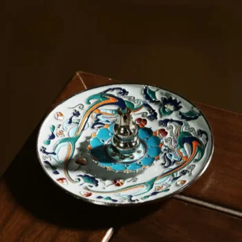 Dunhuang-inspired Incense Tray with Lotus Dragon Art-_002