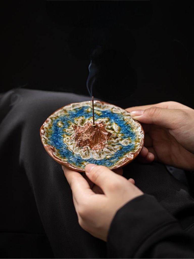 Mountain Landscape Ceramic Stick Incense Holder