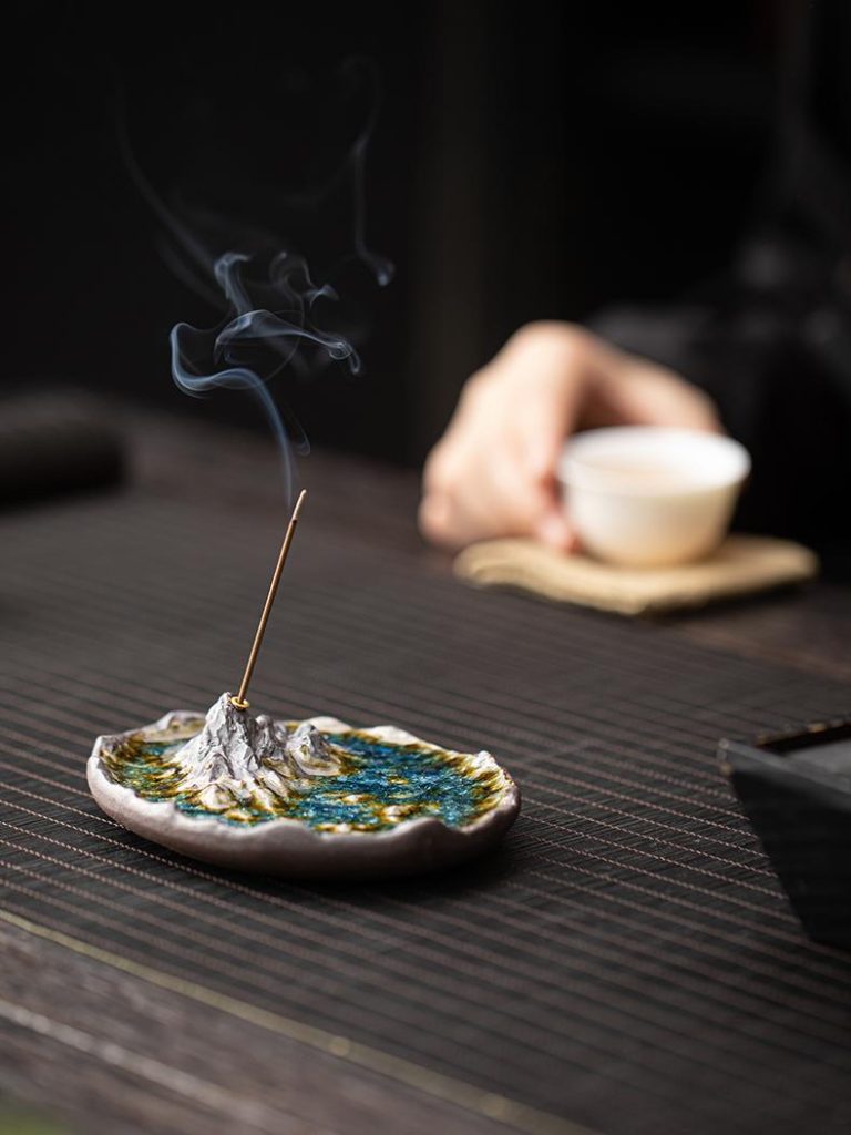 Mountain Landscape Ceramic Stick Incense Holder