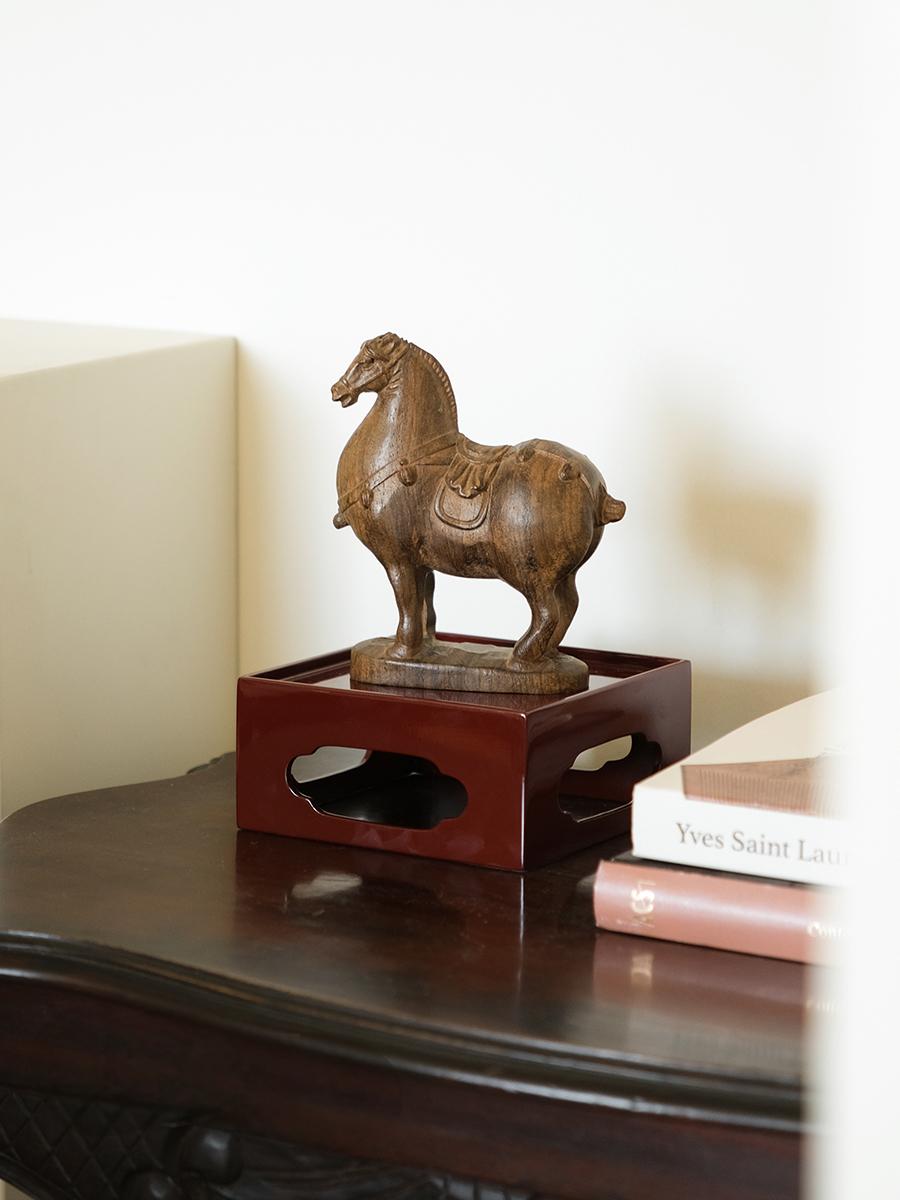 Tang Dynasty-inspired Agarwood Horse Statue